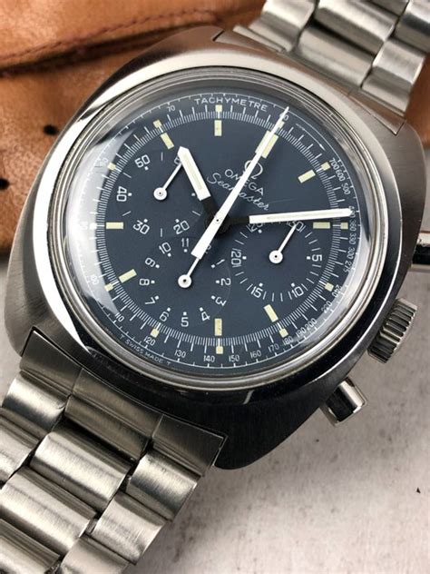 omega seamaster mens steel chronograph watch c.861 grey 145.024|Omega Seamaster Flat Jedi Rare Grey Dial Vintage 40mm.